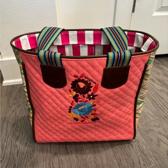 ❤️🩷Consuela Embroidered Coral Tote Bag❤️🩷 - Picture 6 of 9